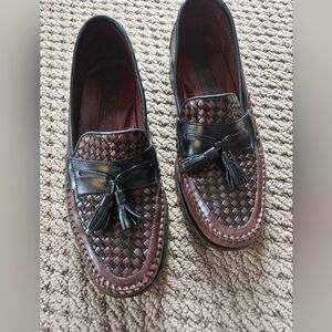 Women's Woven Tassel Loafers in Brown and Black